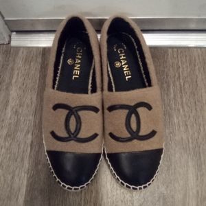 Chanel wool lambskin espadrille shoes